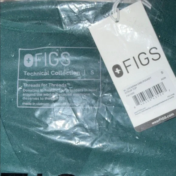 Figs Hunter Green Medical Scrub Top - Picture 2 of 2